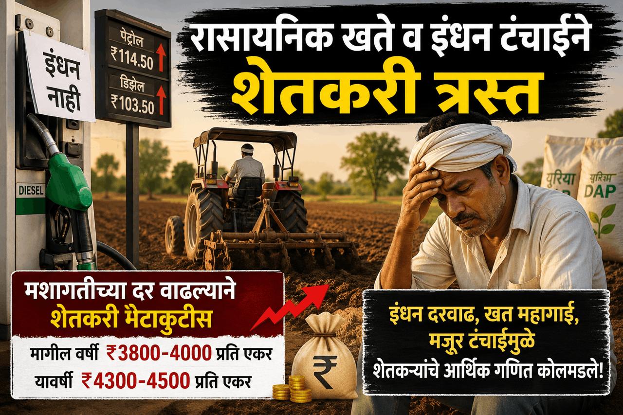 * शेती मशागतीचे दर वाढल्याने जिल्ह्यातील शेतकरी मेटाकुटीस; इंधन दरवाढ ठरतेय शेतकऱ्यांसाठी डोकेदुखी; जिल्ह्यातील शेतकरी खरिपाच्या तयारीत व्यस्त*